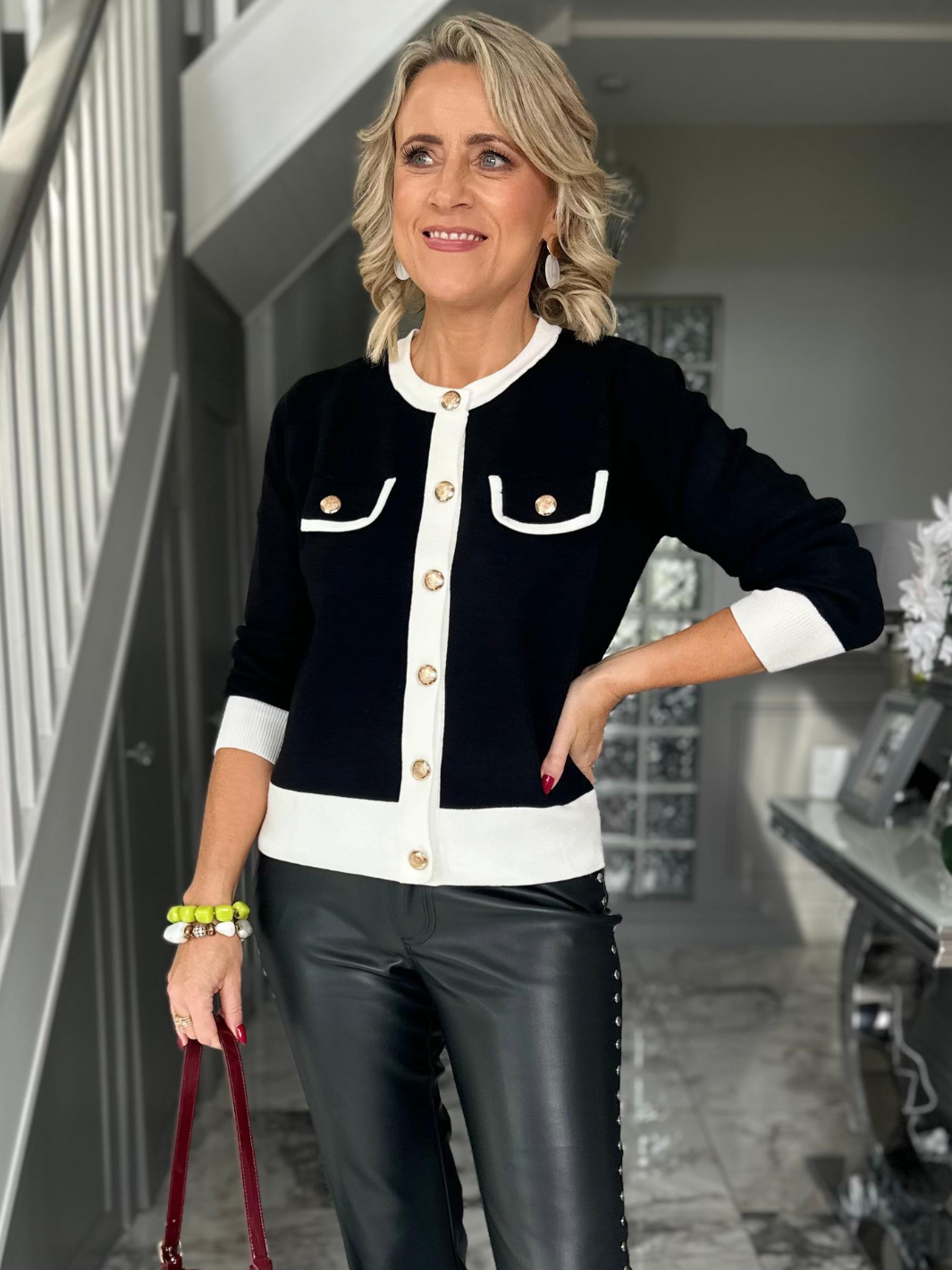 Kate & Pippa Coco Knit In Black / White-Nicola Ross