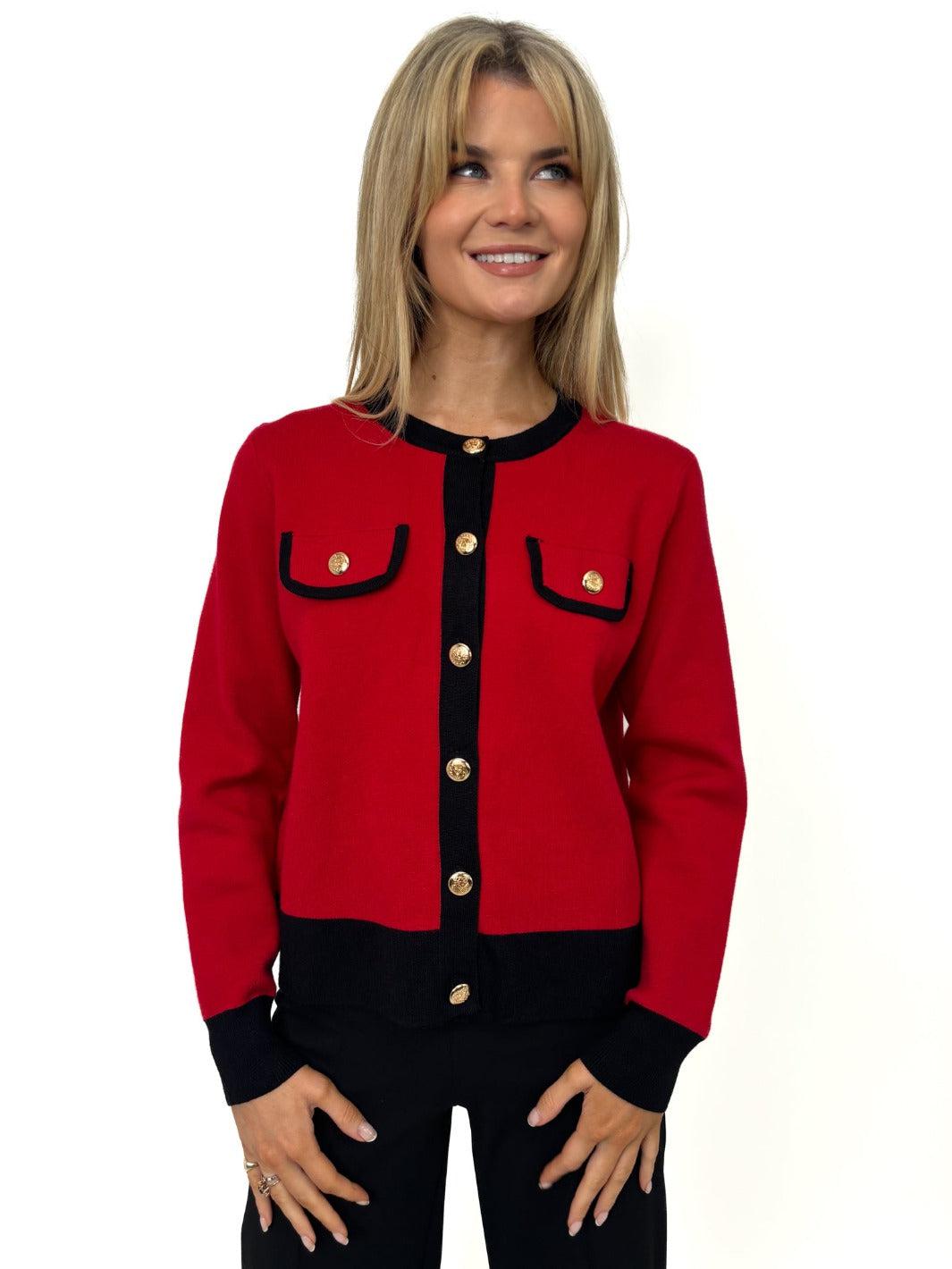 Kate & Pippa Coco Knit In Red / Black-Nicola Ross