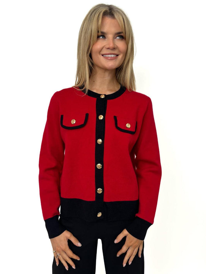 Kate & Pippa Coco Knit In Red / Black-Nicola Ross