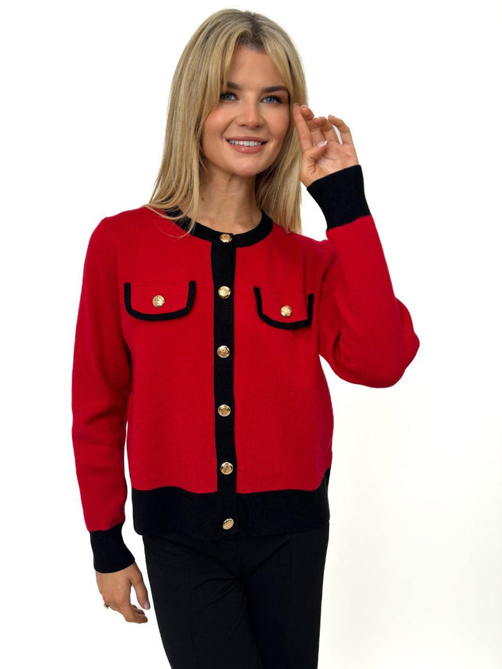 Kate & Pippa Coco Knit In Red / Black-Nicola Ross