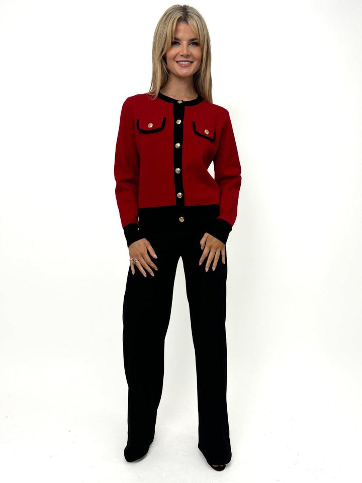 Kate & Pippa Coco Knit In Red / Black-Nicola Ross
