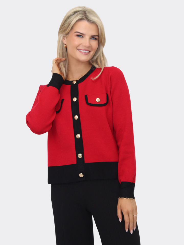 Kate & Pippa Coco Knit In Red / Black-Nicola Ross