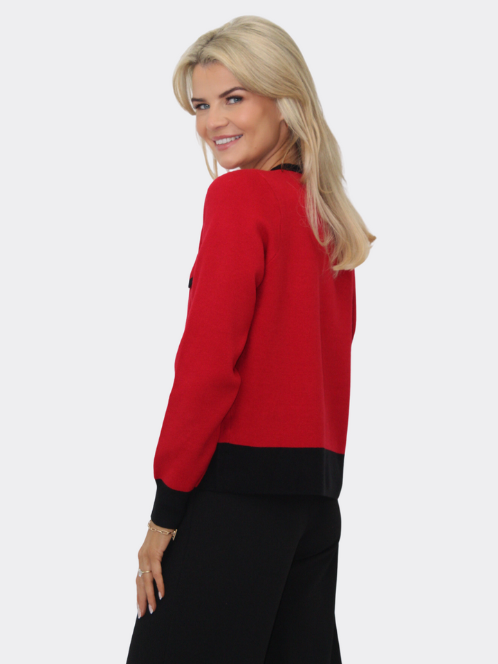 Kate & Pippa Coco Knit In Red / Black-Nicola Ross