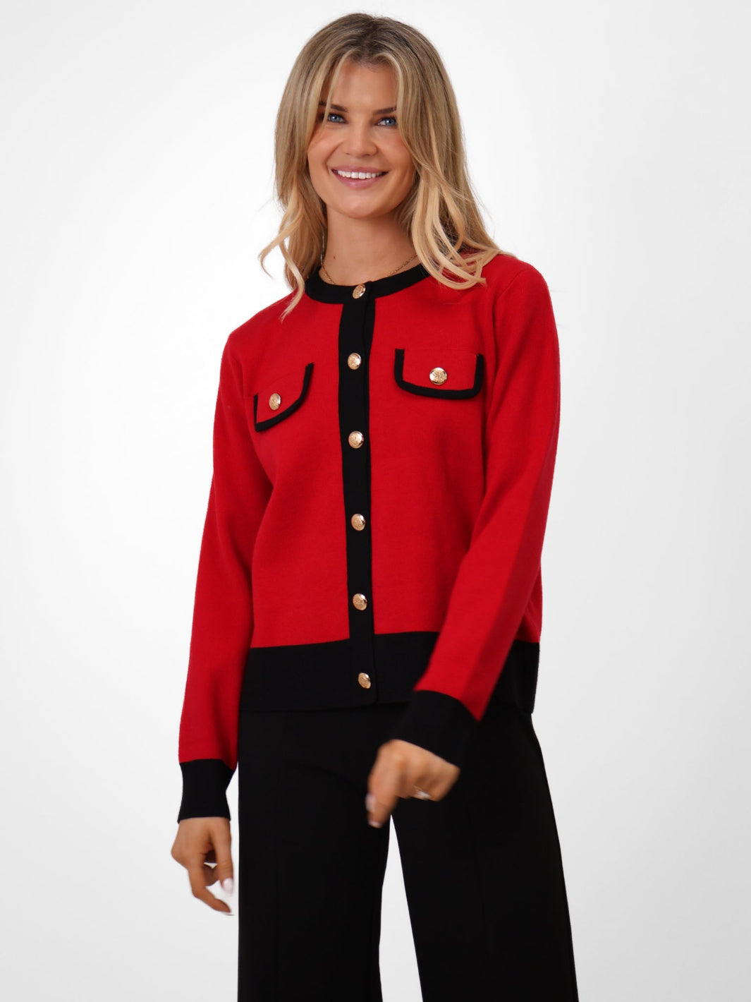 Kate & Pippa Coco Knit In Red / Black-Nicola Ross