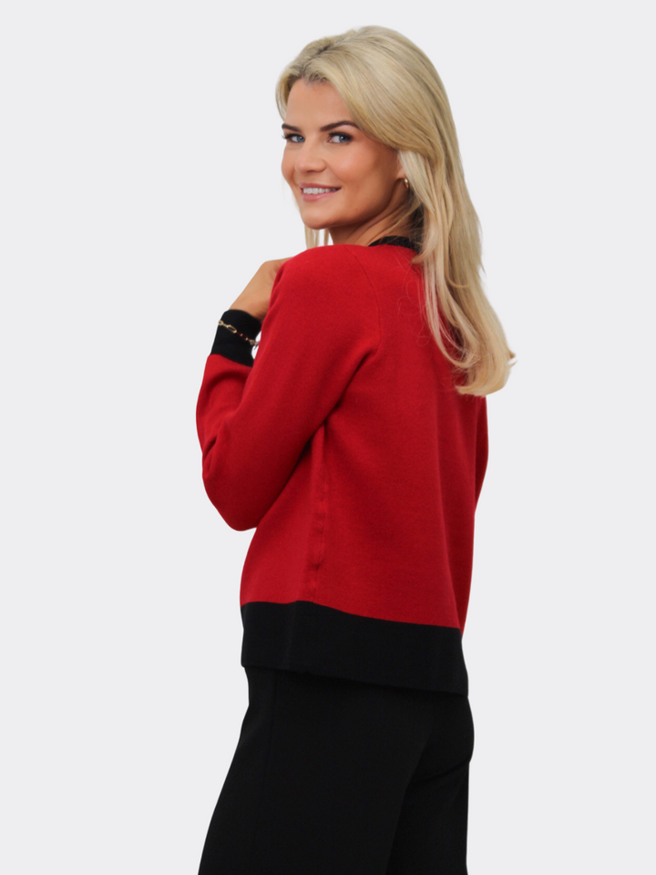Kate & Pippa Coco Knit In Red / Black-Nicola Ross