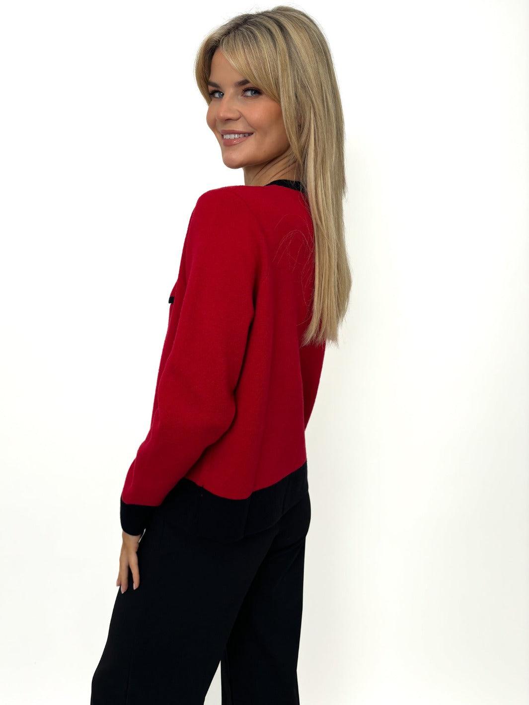 Kate & Pippa Coco Knit In Red / Black-Nicola Ross
