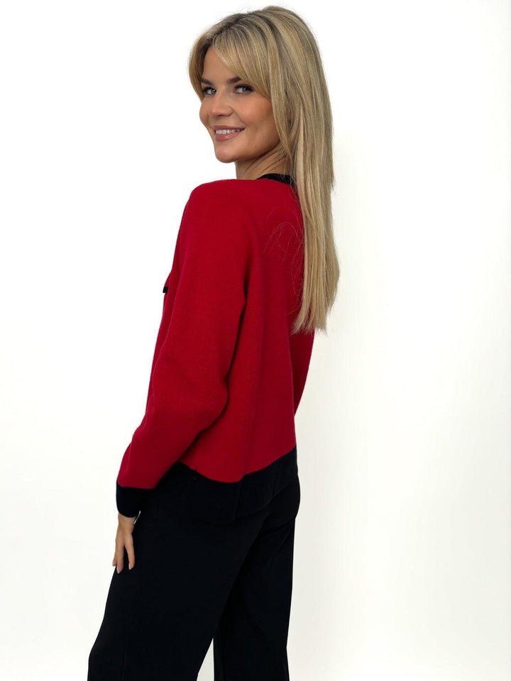 Kate & Pippa Coco Knit In Red / Black-Nicola Ross