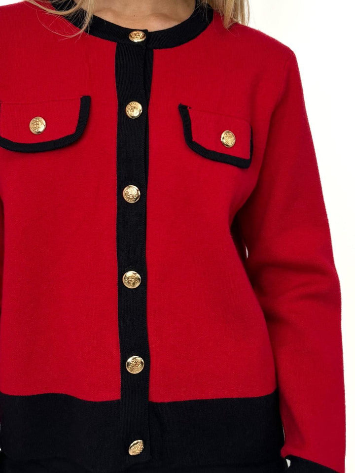 Kate & Pippa Coco Knit In Red / Black-Nicola Ross