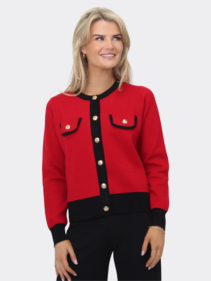 Kate & Pippa Coco Knit In Red / Black-Nicola Ross