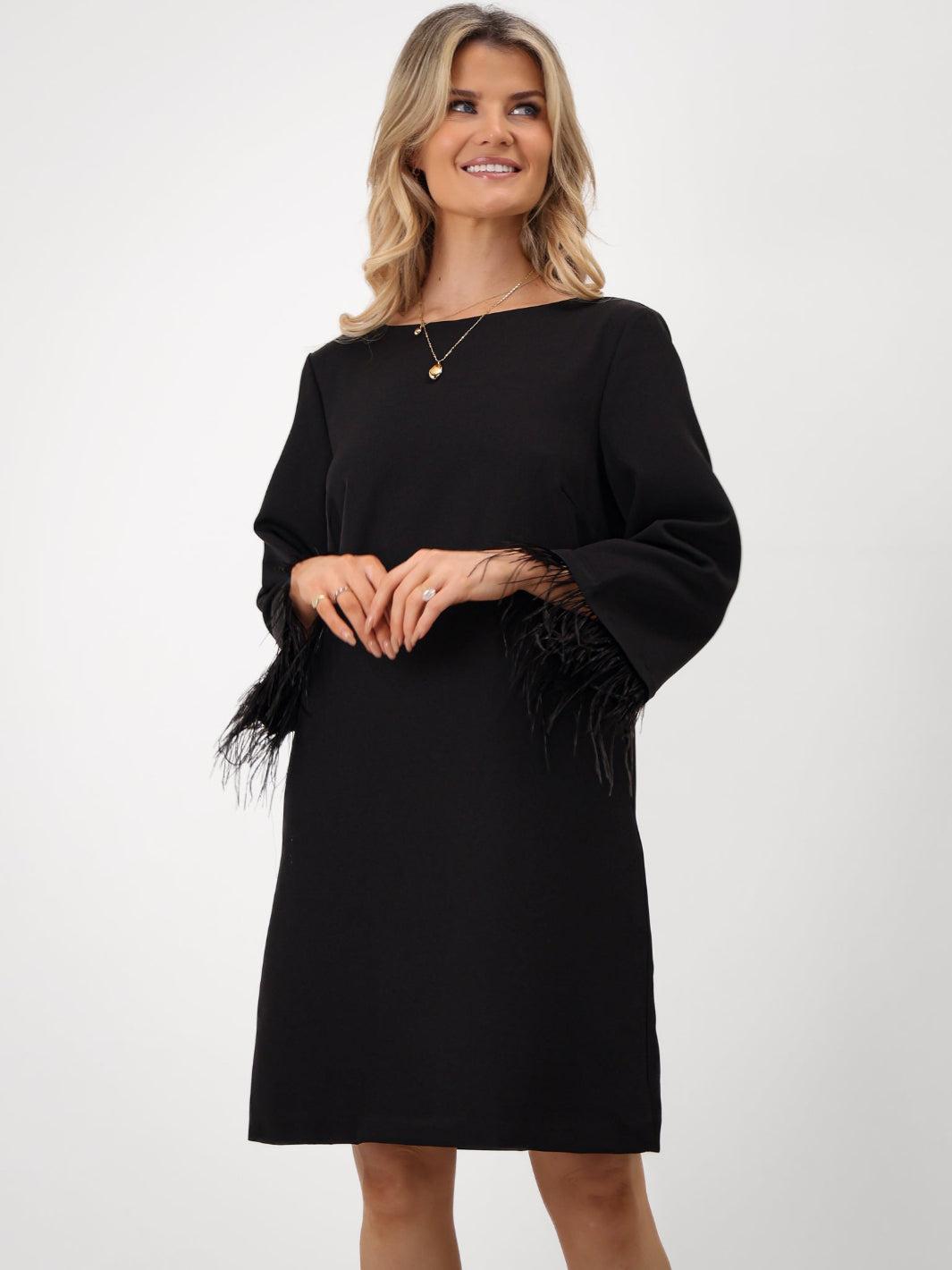 Kate & Pippa Taylor Mini Shift Dress In Black-Nicola Ross