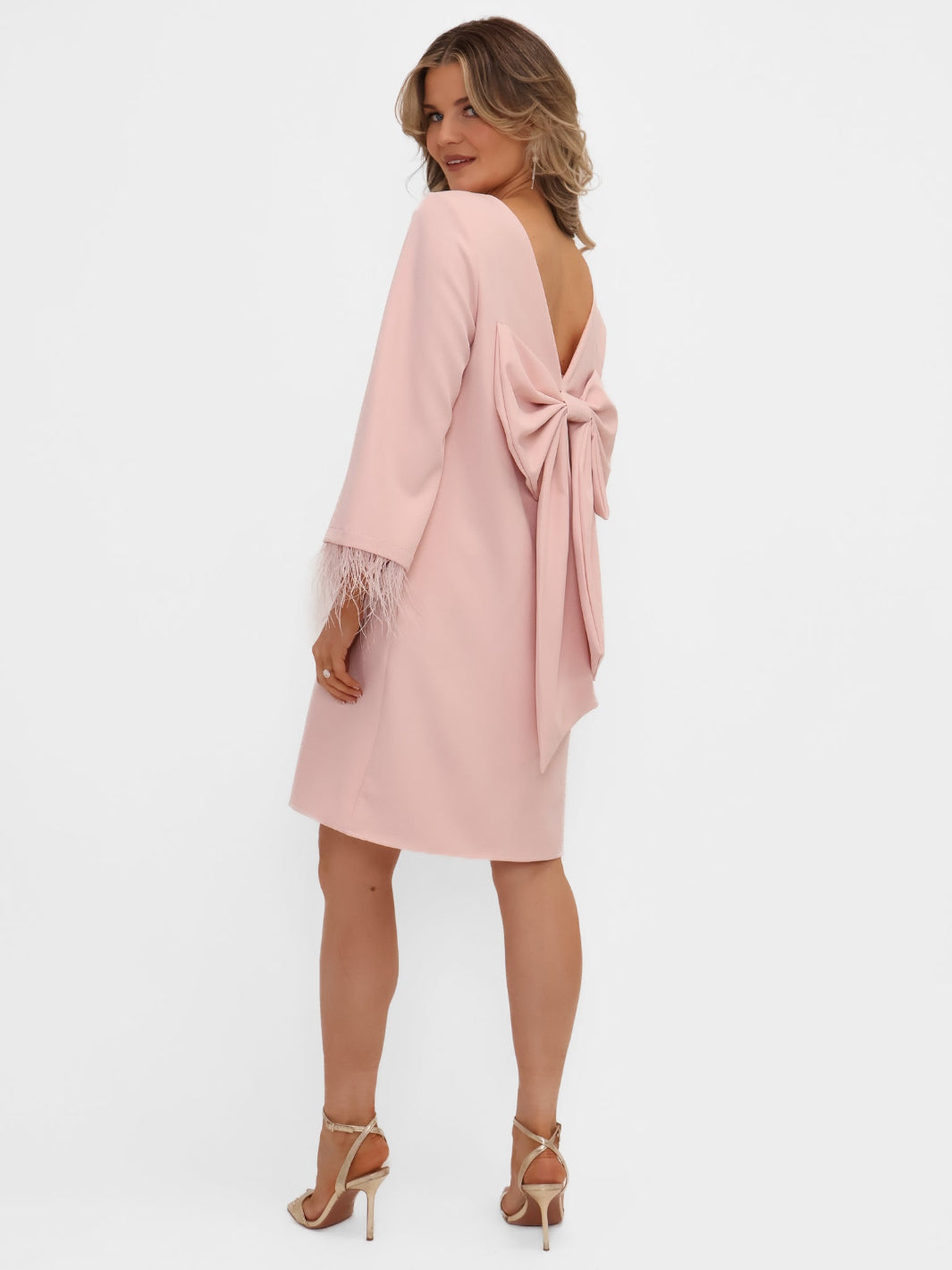Kate & Pippa Dakota Mini Shift Dress In Pale Pink-Nicola Ross