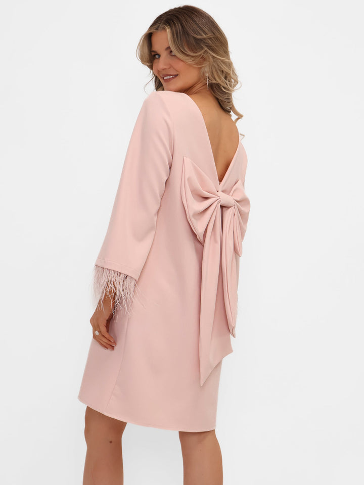Kate & Pippa Dakota Mini Shift Dress In Pale Pink-Nicola Ross