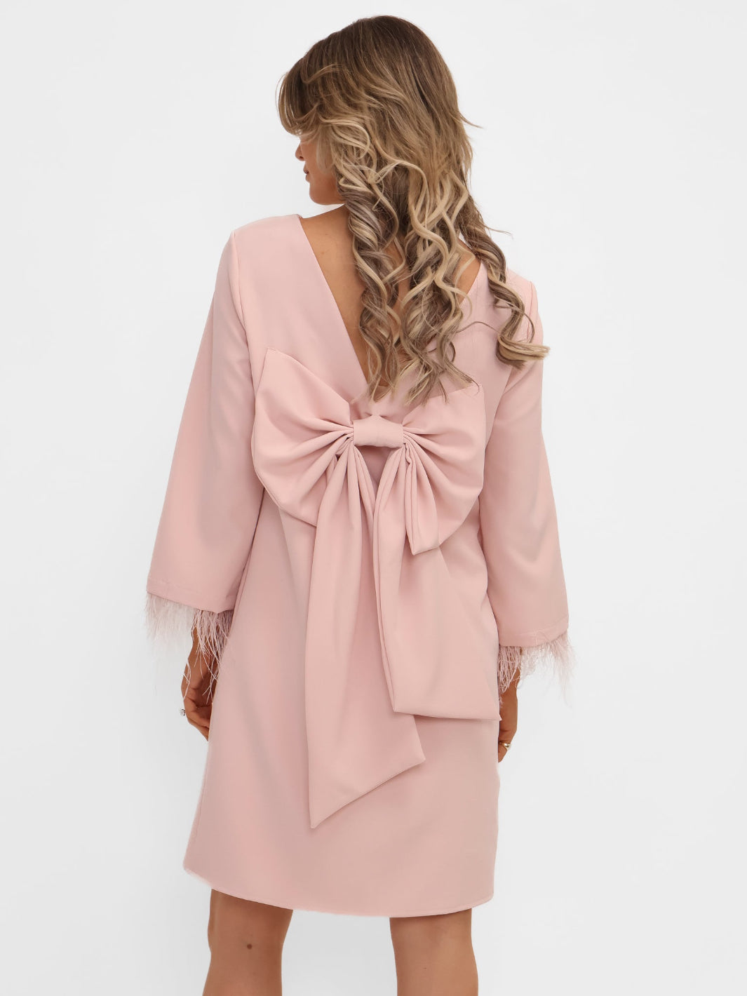 Kate & Pippa Dakota Mini Shift Dress In Pale Pink-Nicola Ross