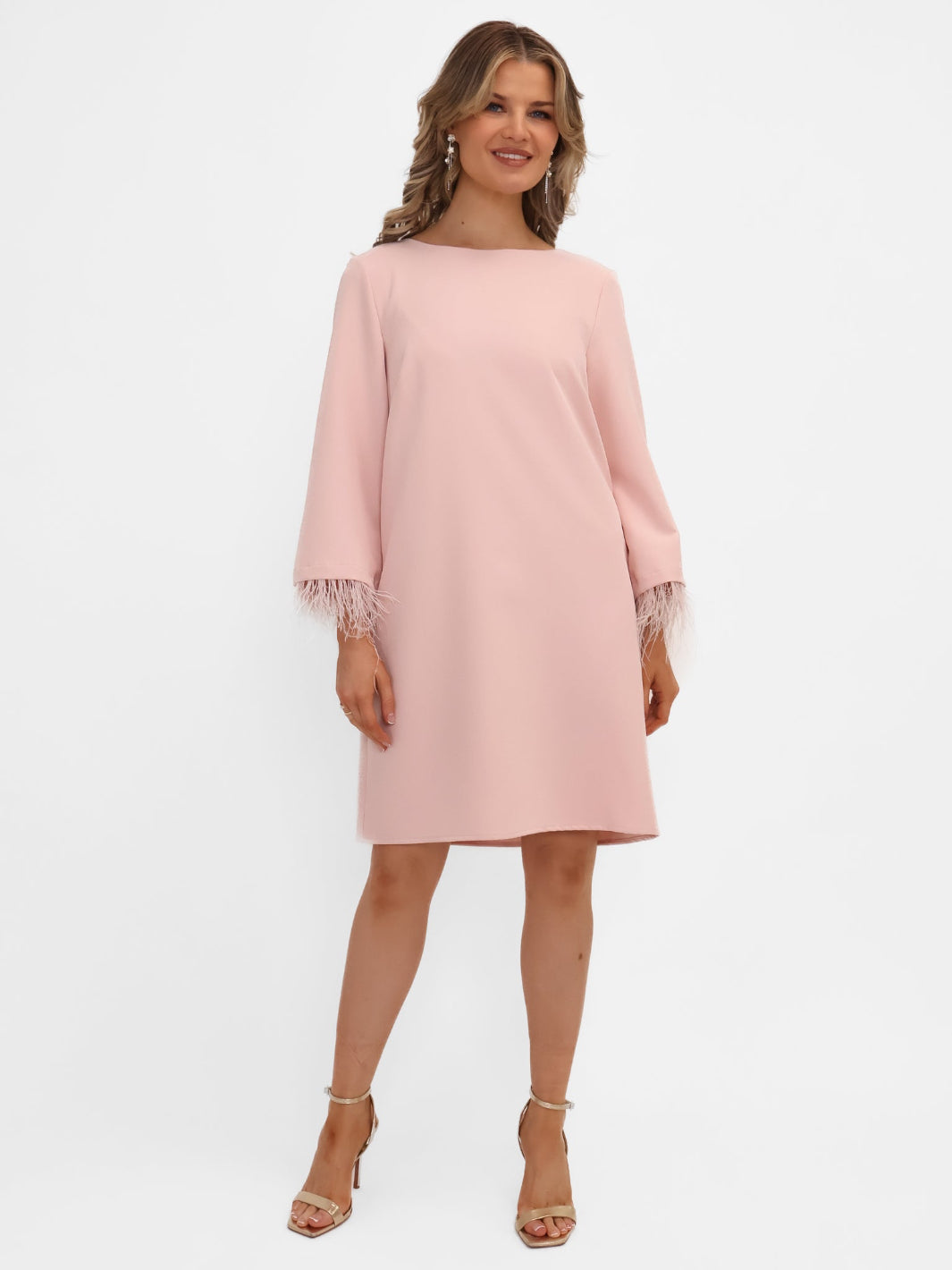 Kate & Pippa Dakota Mini Shift Dress In Pale Pink-Nicola Ross