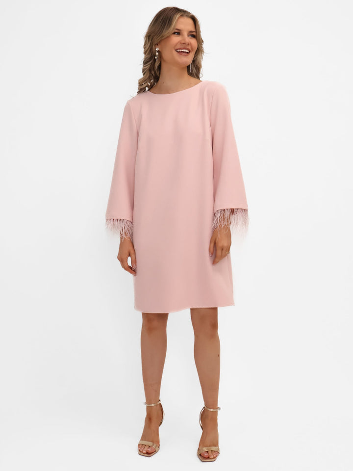 Kate & Pippa Dakota Mini Shift Dress In Pale Pink-Nicola Ross