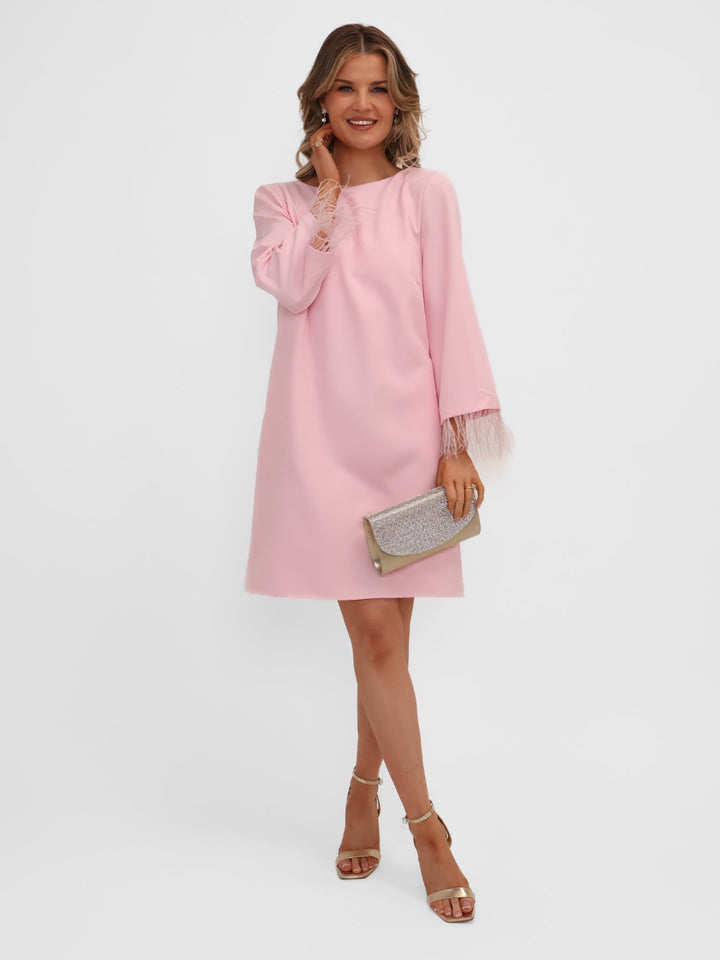 Kate & Pippa Dakota Mini Shift Dress In Pink-Nicola Ross