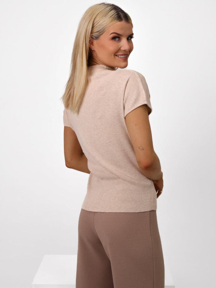 Kate & Pippa Dana Knitted Top In Beige-Nicola Ross