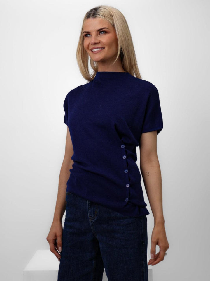 Kate & Pippa Dana Knitted Top In Navy-Nicola Ross