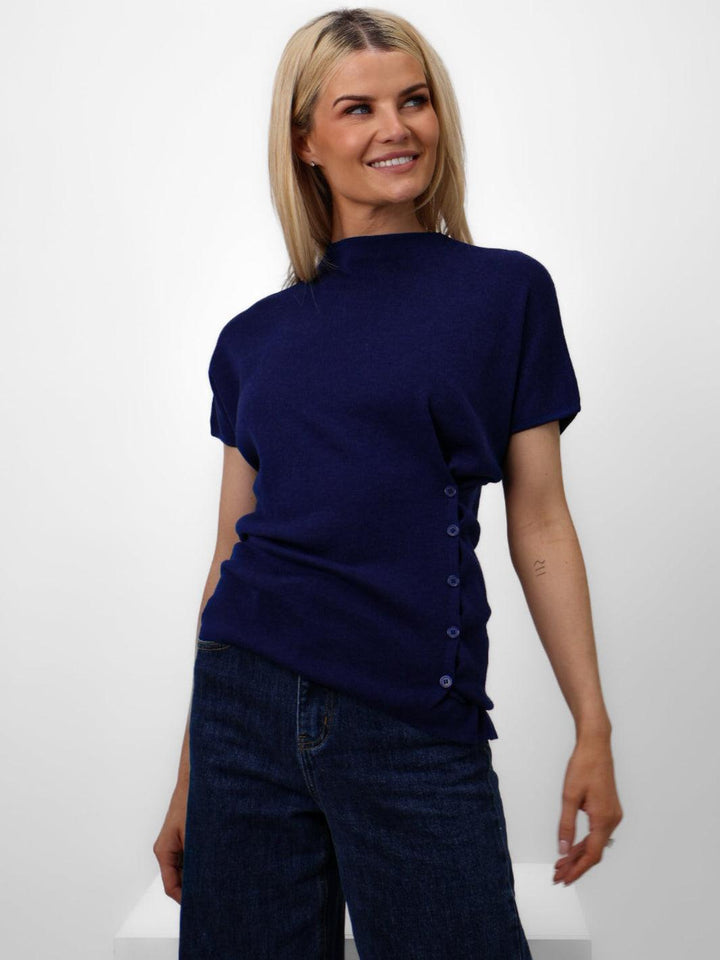 Kate & Pippa Dana Knitted Top In Navy-Nicola Ross