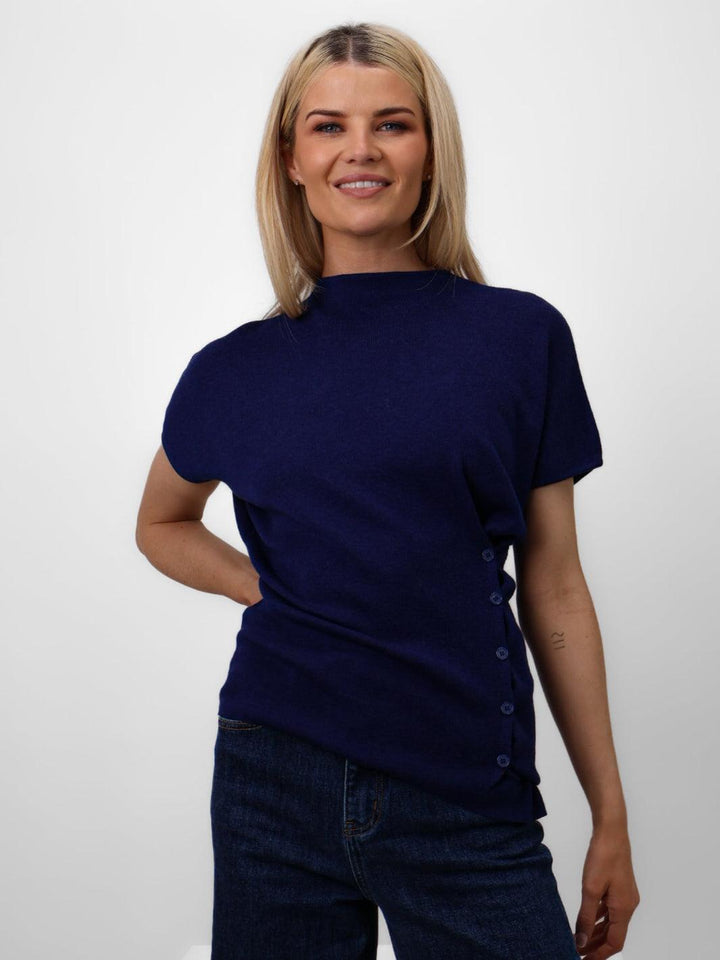 Kate & Pippa Dana Knitted Top In Navy-Nicola Ross