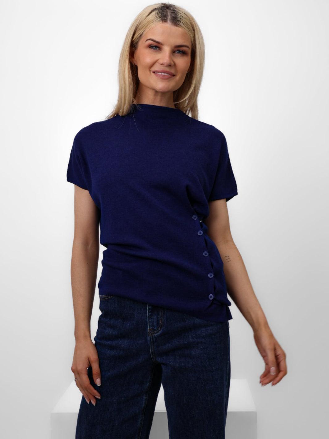 Kate & Pippa Dana Knitted Top In Navy-Nicola Ross