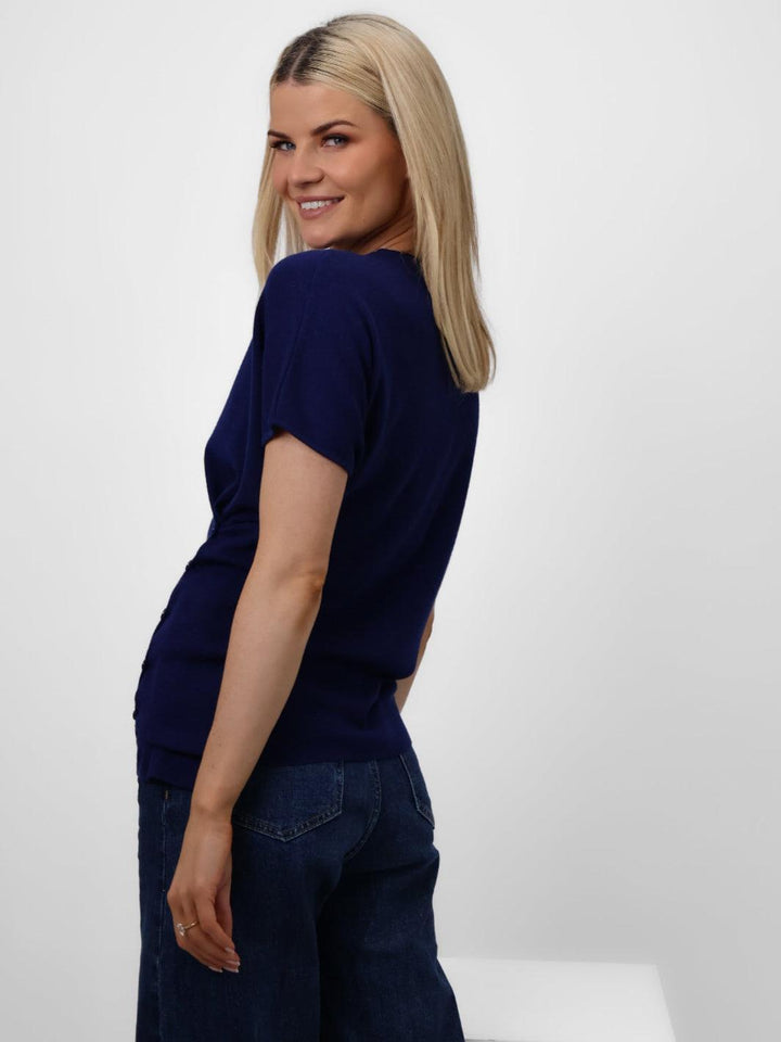 Kate & Pippa Dana Knitted Top In Navy-Nicola Ross