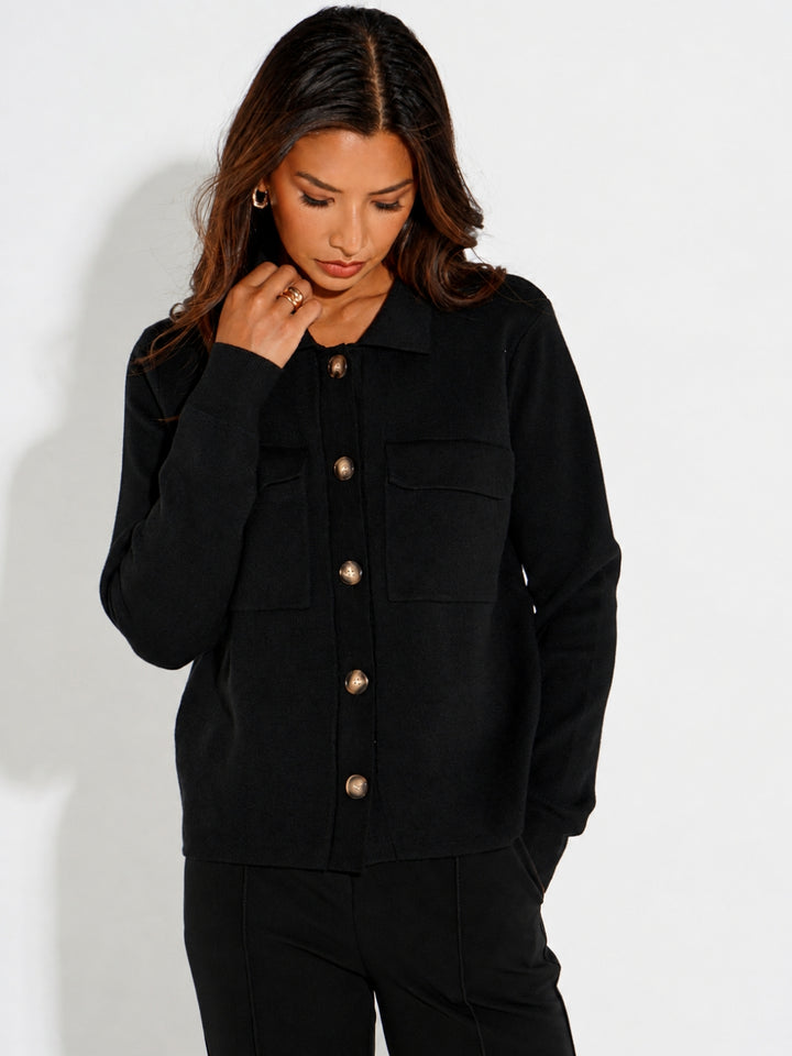 Kate & Pippa Dani Cardigan In Black-Nicola Ross