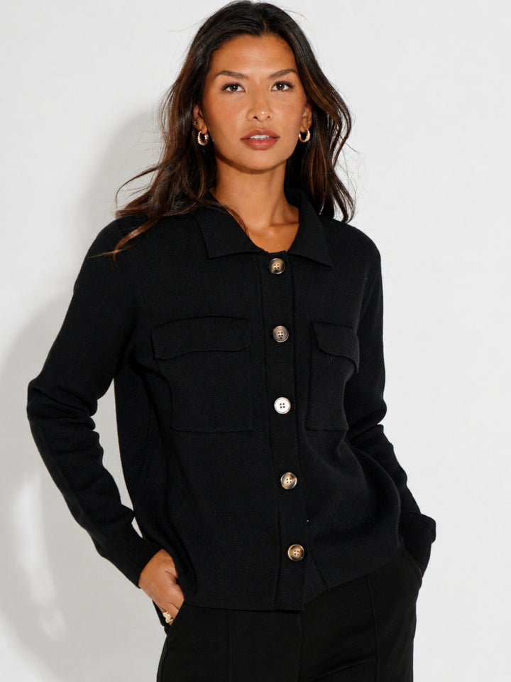 Kate & Pippa Dani Cardigan In Black-Nicola Ross