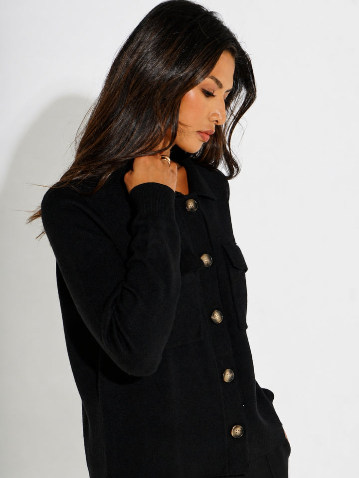 Kate & Pippa Dani Cardigan In Black-Nicola Ross