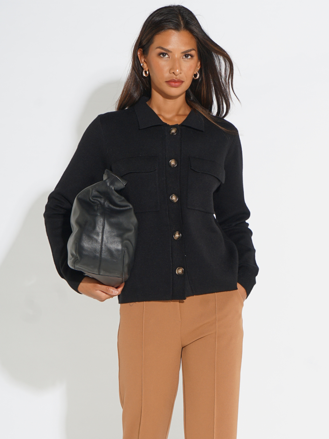 Kate & Pippa Dani Cardigan In Black-Nicola Ross
