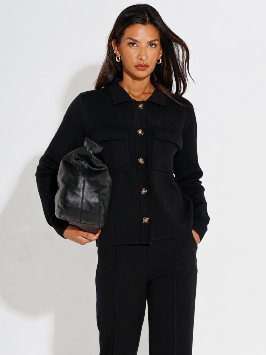 Kate & Pippa Dani Cardigan In Black-Nicola Ross