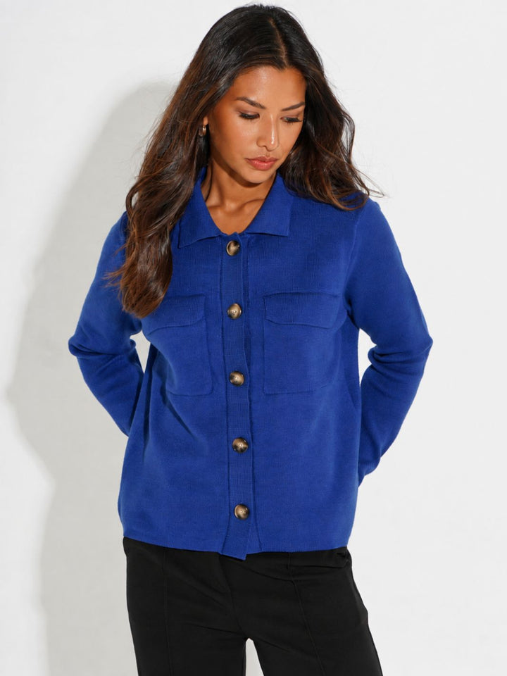 Kate & Pippa Dani Cardigan In Blue-Nicola Ross