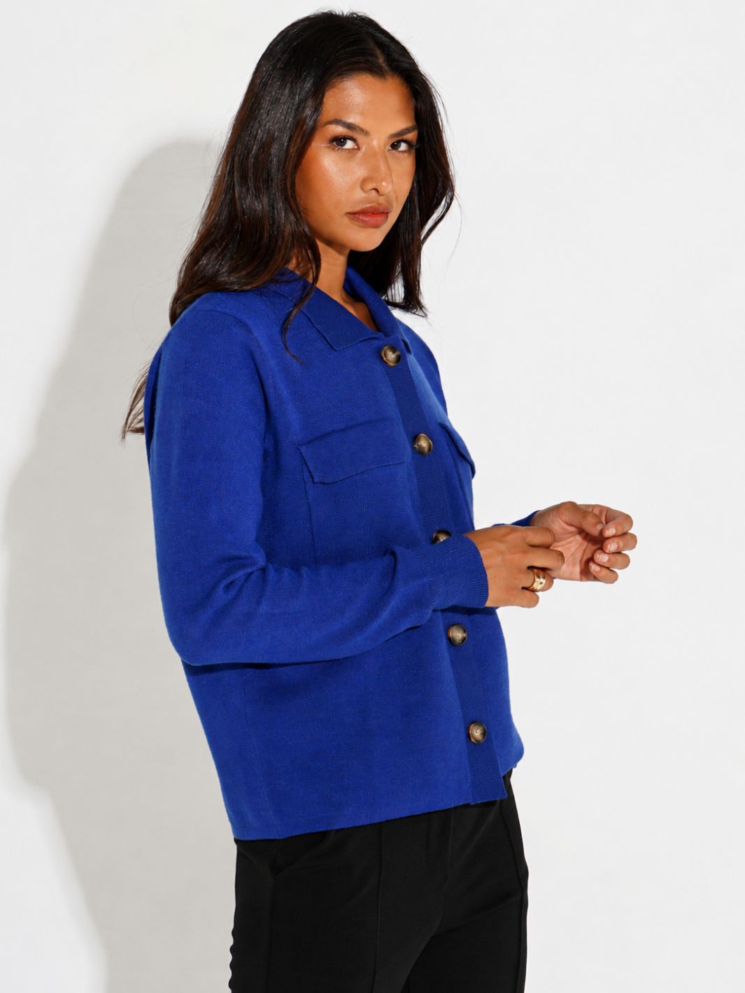 Kate & Pippa Dani Cardigan In Blue-Nicola Ross