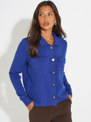Kate & Pippa Dani Cardigan In Blue-Nicola Ross