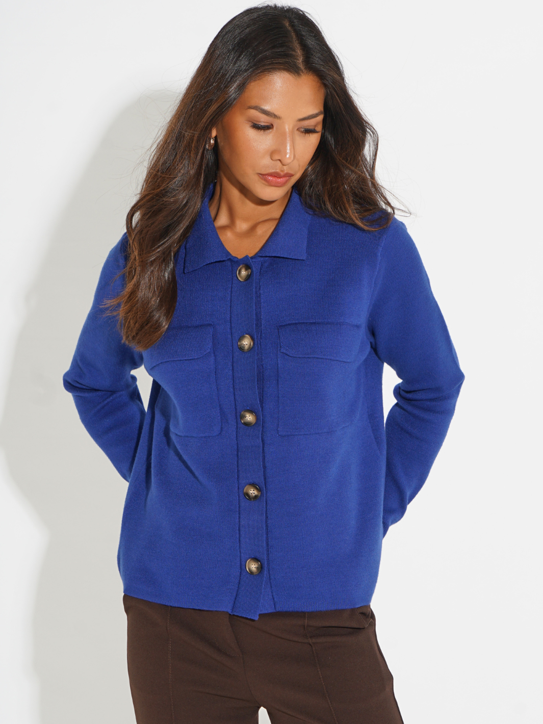 Kate & Pippa Dani Cardigan In Blue-Nicola Ross