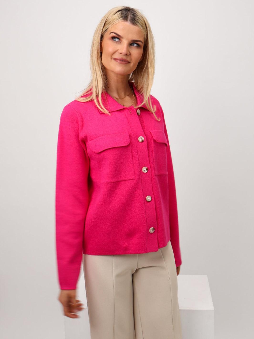 Kate & Pippa Dani Cardigan In Cerise Pink-Nicola Ross
