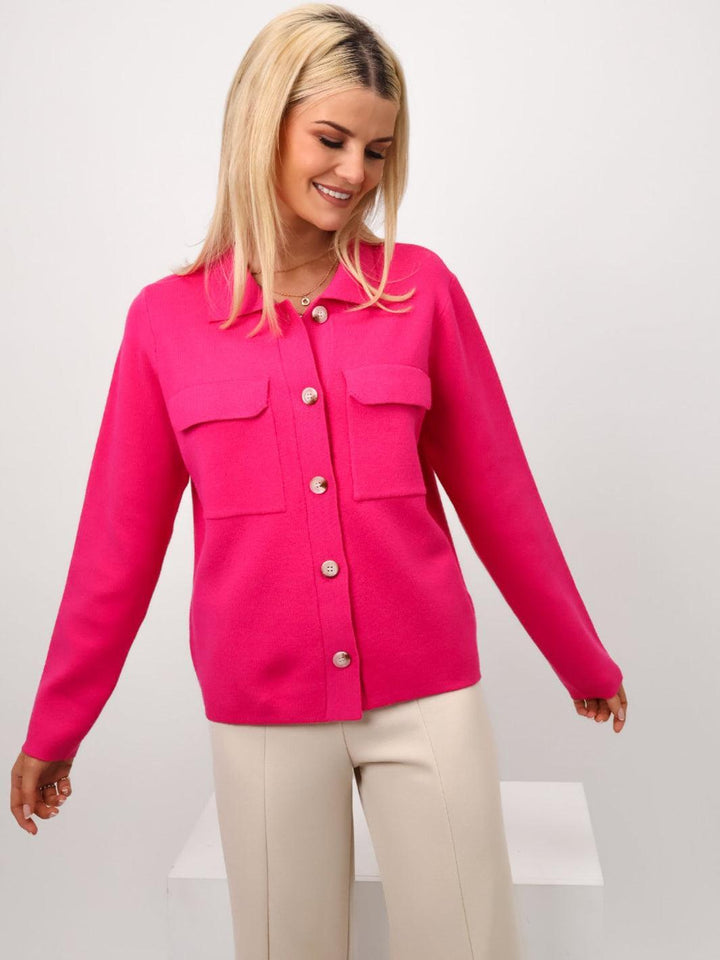 Kate & Pippa Dani Cardigan In Cerise Pink-Nicola Ross