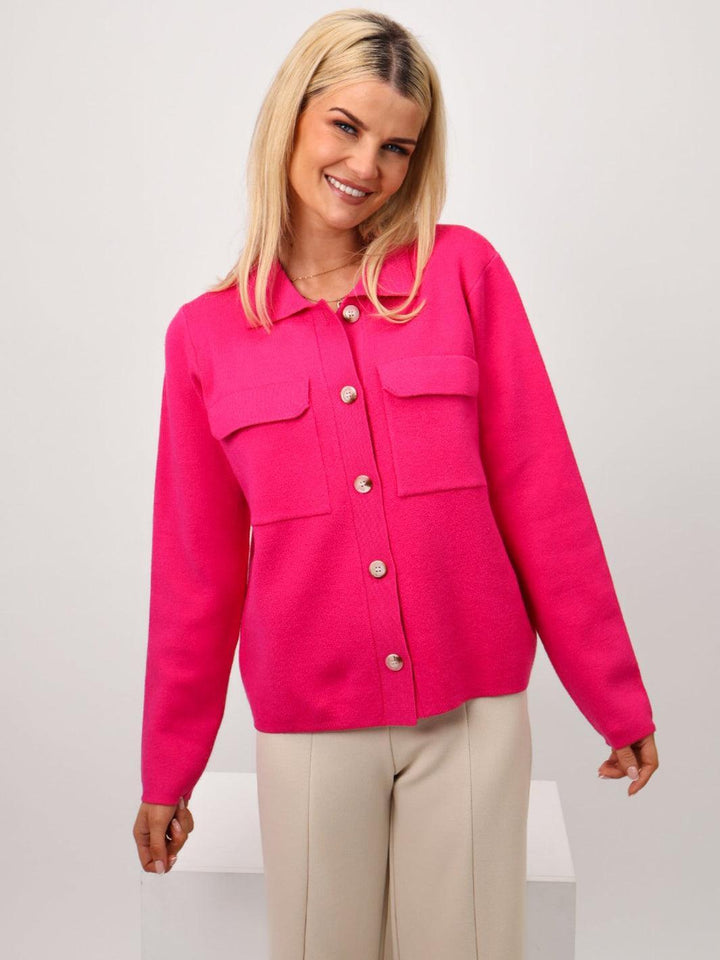 Kate & Pippa Dani Cardigan In Cerise Pink-Nicola Ross