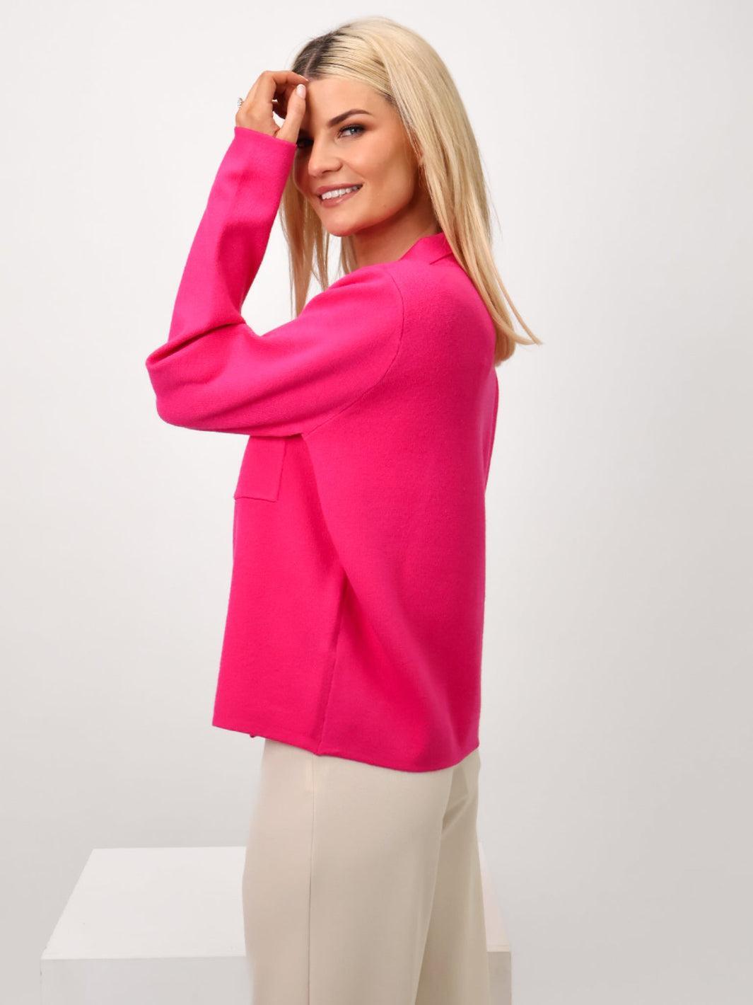 Kate & Pippa Dani Cardigan In Cerise Pink-Nicola Ross