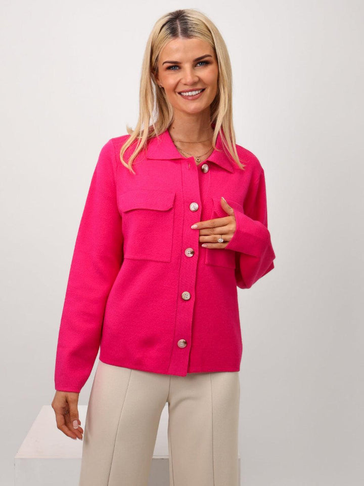 Kate & Pippa Dani Cardigan In Cerise Pink-Nicola Ross