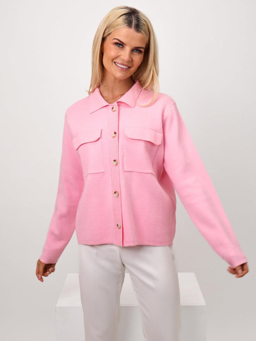 Kate & Pippa Dani Cardigan In Light Pink-Nicola Ross
