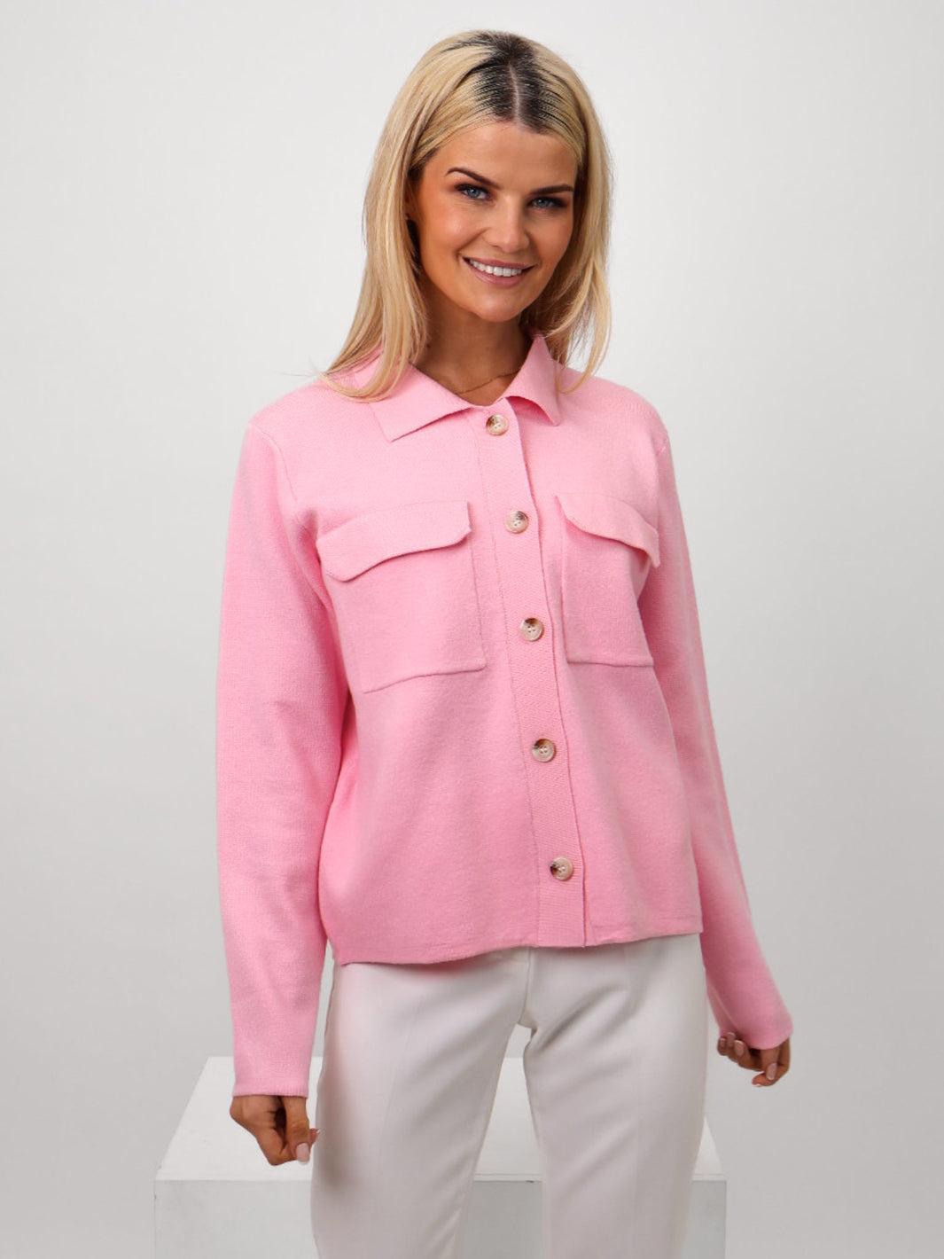 Kate & Pippa Dani Cardigan In Light Pink-Nicola Ross