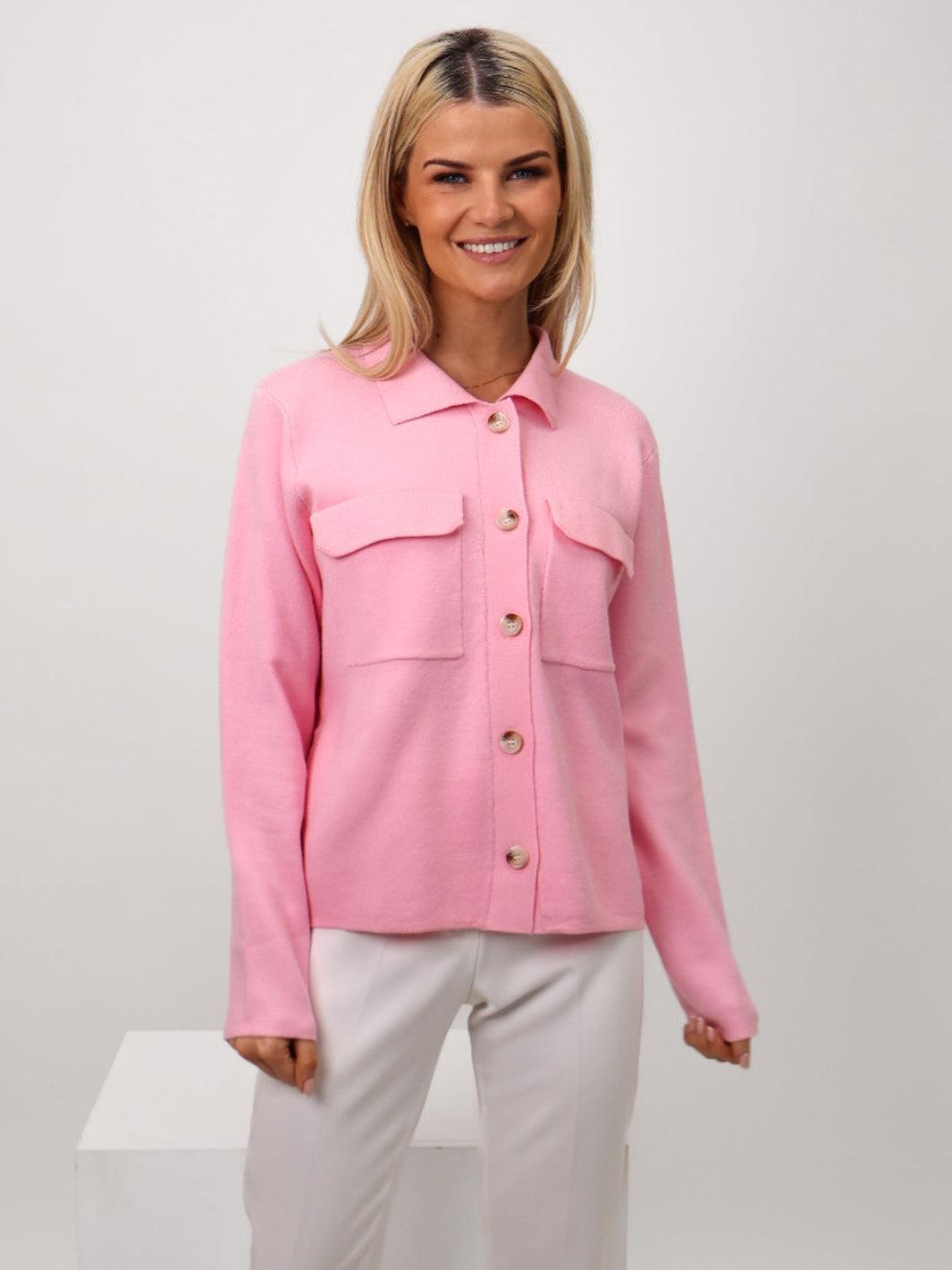 Kate & Pippa Dani Cardigan In Light Pink-Nicola Ross