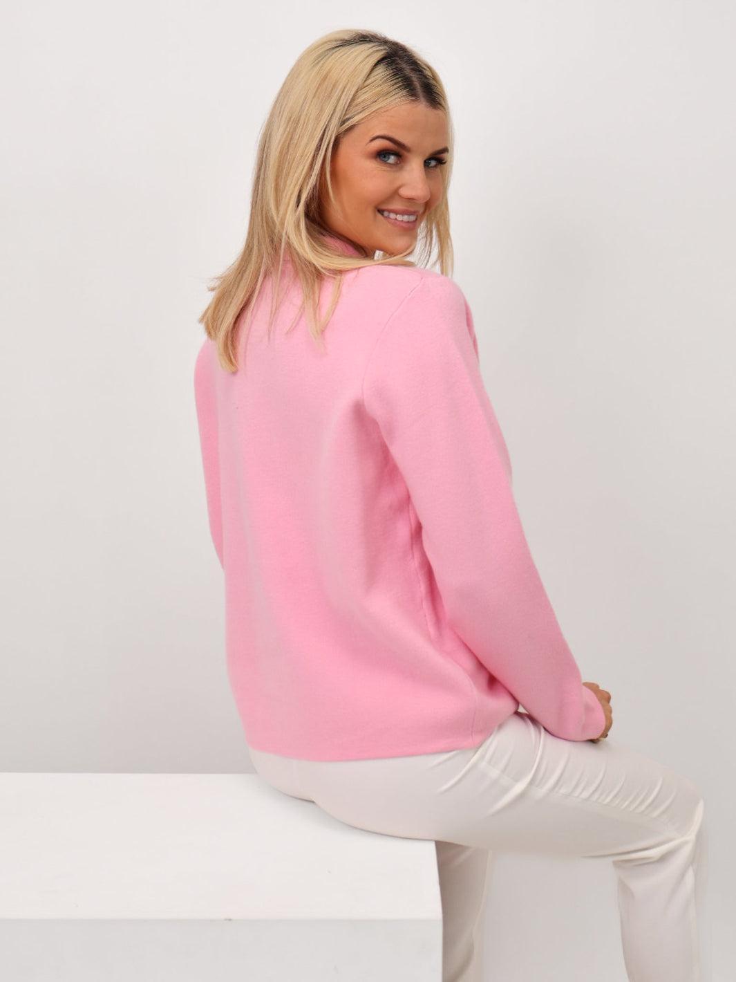 Kate & Pippa Dani Cardigan In Light Pink-Nicola Ross