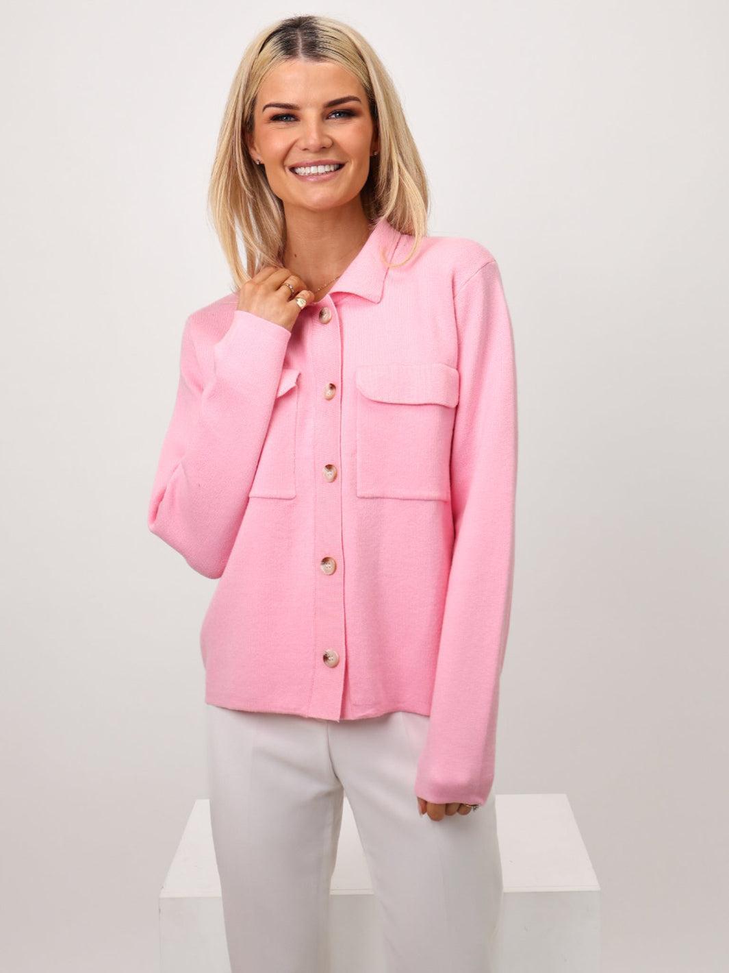 Kate & Pippa Dani Cardigan In Light Pink-Nicola Ross