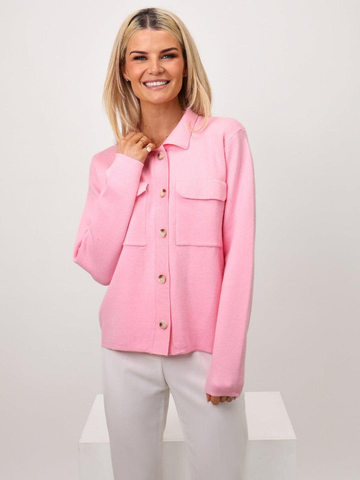 Kate & Pippa Dani Cardigan In Light Pink-Nicola Ross