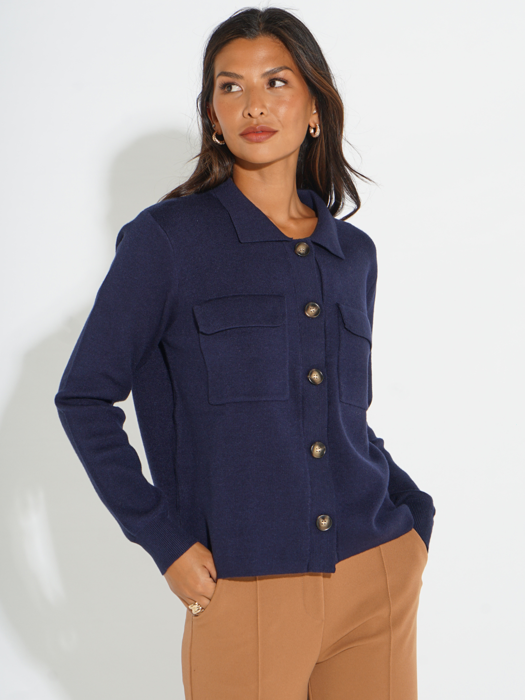 Kate & Pippa Dani Cardigan In Navy-Nicola Ross