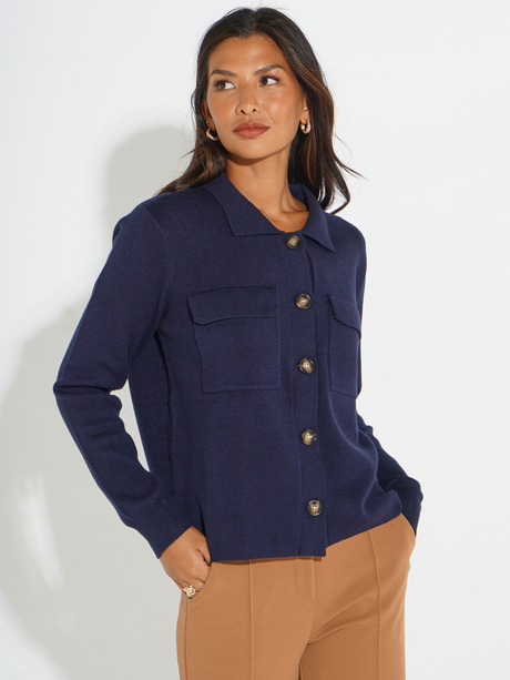 Kate & Pippa Dani Cardigan In Navy-Nicola Ross