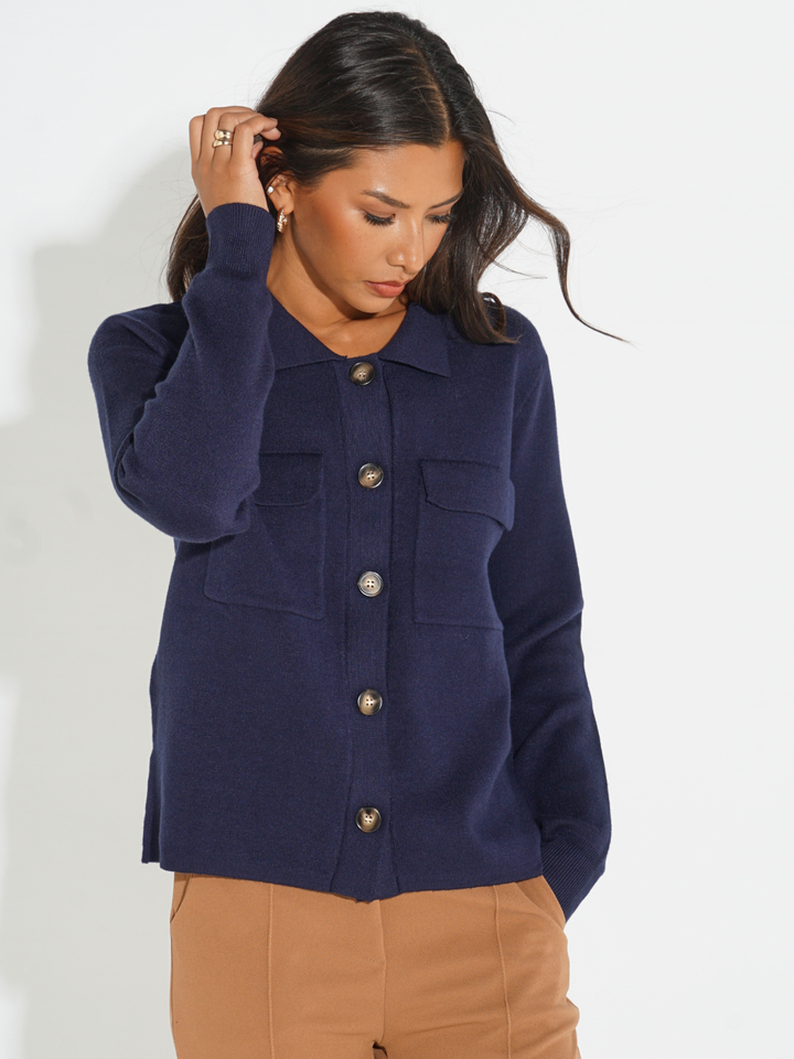 Kate & Pippa Dani Cardigan In Navy-Nicola Ross