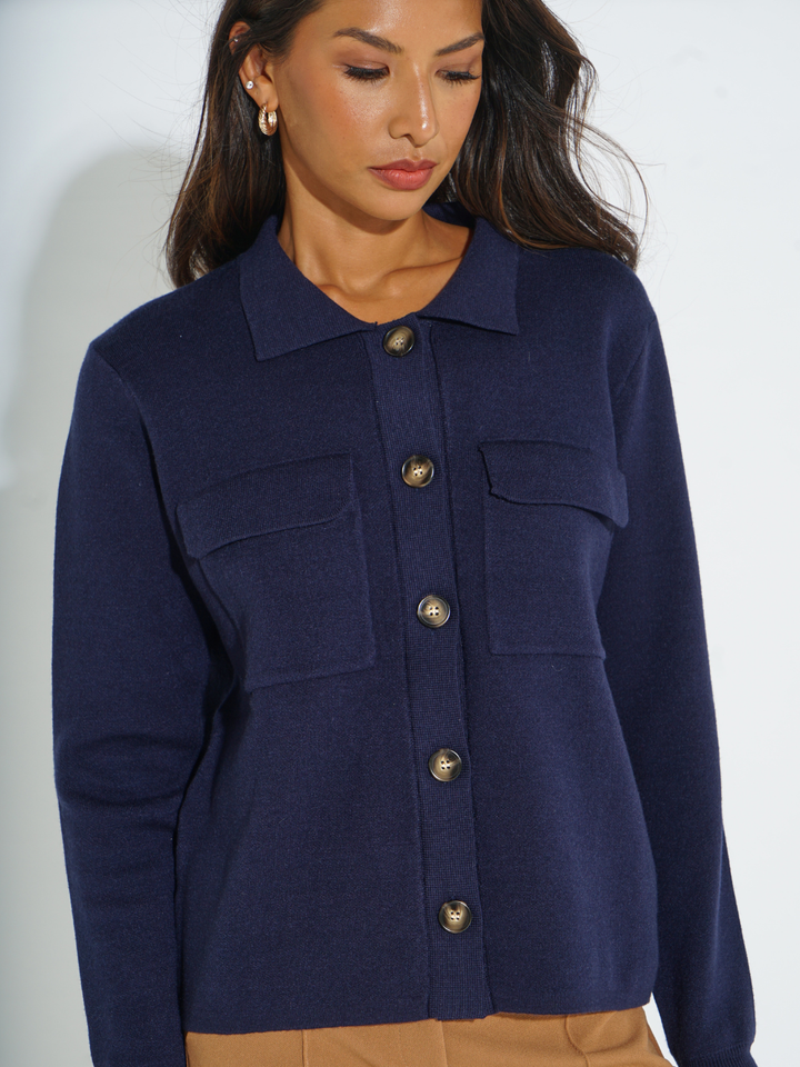 Kate & Pippa Dani Cardigan In Navy-Nicola Ross